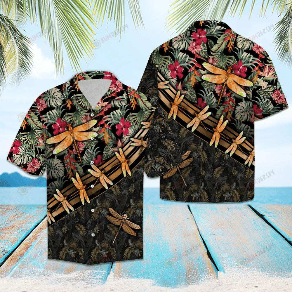 Get Here Orange Dragonfly Hawaiian Shirt Beach Short Sleeve