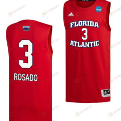 Giancarlo Rosado 3 FAU Owls 2023 March Madness Basketball Men Jersey- Red