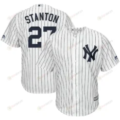 Giancarlo Stanton New York Yankees Home Big And Tall Cool Base Player Jersey - White Navy