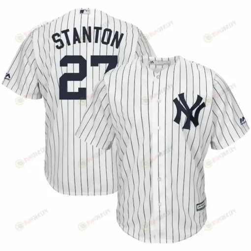 Giancarlo Stanton New York Yankees Home Big And Tall Cool Base Player Jersey - White Navy Color