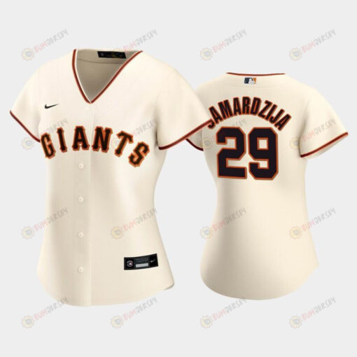 Giants 29 Jeff Samardzija Home Cream Women's Jersey Jersey