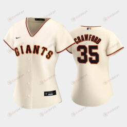 Giants 35 Brandon Crawford Home Cream Women's Jersey Jersey