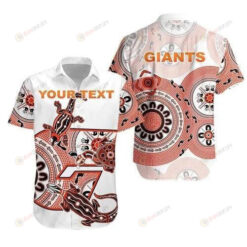 Giants Curved Hawaiian Shirt Simple Indigenous In White Pattern