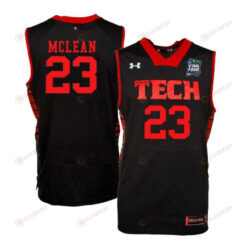 Gio McLean 23 Texas Tech Red Raiders Basketball Jersey Black