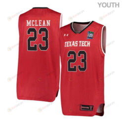 Gio McLean 23 Texas Tech Red Raiders Basketball Youth Jersey - Red