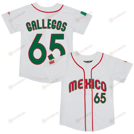 Giovanny Gallegos 65 Mexico Baseball 2023 World Baseball Classic Jersey - White