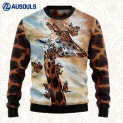 Giraffe Butterfly Ugly Sweaters For Men Women Unisex