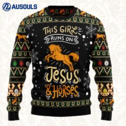 Girls Run On Jesus And Horses Ugly Sweaters For Men Women Unisex