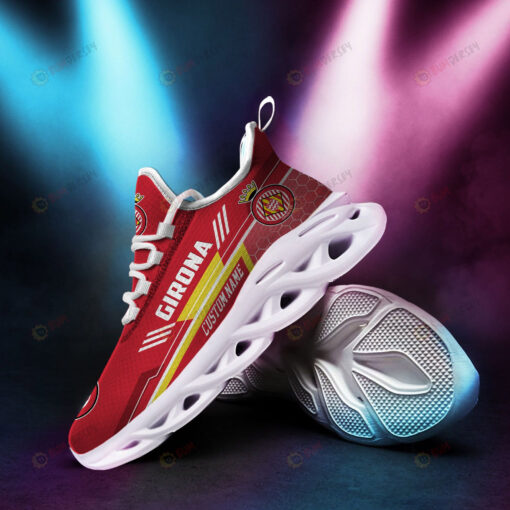 Girona Logo Pattern Custom Name 3D Max Soul Sneaker Shoes In Red