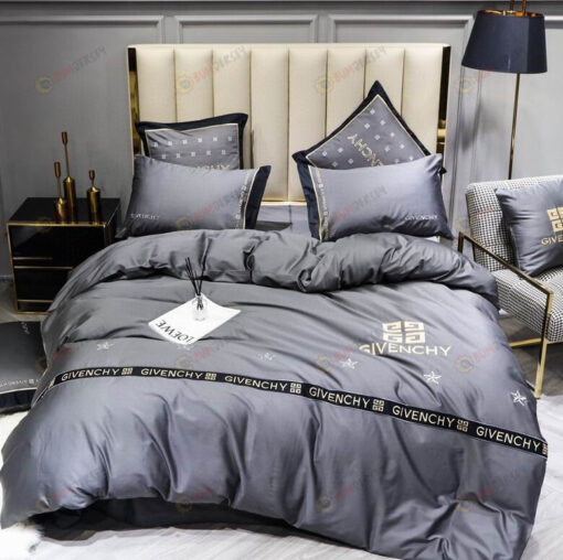 Givenchy Long-Staple Cotton Bedding Set In Grey