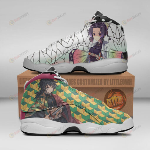 Giyuu X Shinobu Shoes Kny Anime Air Jordan 13 Shoes Sneakers