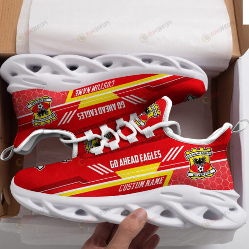 Go Ahead Eagles Logo Custom Name Pattern 3D Max Soul Sneaker Shoes In Red