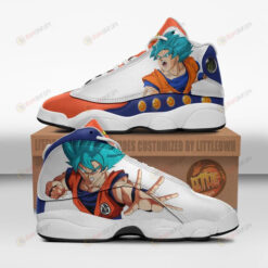 Goku Dragon Ball Shoes Super Saiyan Blue Anime Air Jordan 13 Shoes Sneakers