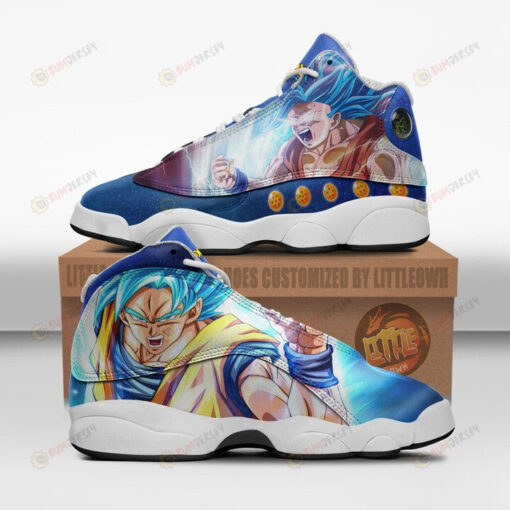 Goku Shoes Super Saiyan Blue Dragon Ball Anime Air Jordan 13 Shoes Sneakers