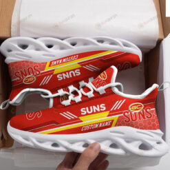 Gold Coast Suns Logo Custom Name Pattern 3D Max Soul Sneaker Shoes