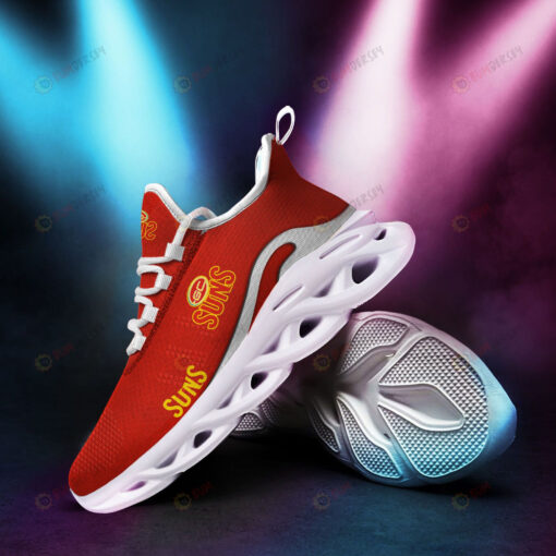 Gold Coast Suns Logo Pattern 3D Max Soul Sneaker Shoes In Red