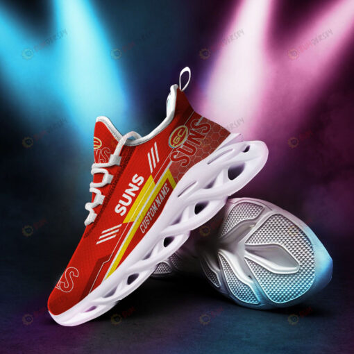 Gold Coast Suns Logo Pattern Custom Name 3D Max Soul Sneaker Shoes