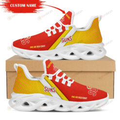 Gold Coast Suns Logo Polka Dots Pattern Custom Name 3D Max Soul Sneaker Shoes