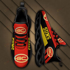 Gold Coast Suns Logo Stripe Pattern 3D Max Soul Sneaker Shoes