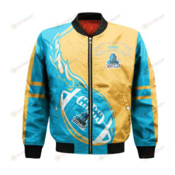 Gold Coast Titans Bomber Jacket 3D Printed Flame Ball Pattern