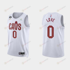 Gold is Back Cleveland Cavaliers 0 Kevin Love 2022-23 Association Edition White Men Jersey