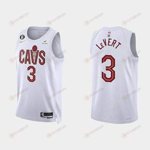 Gold is Back Cleveland Cavaliers 3 Caris LeVert 2022-23 Association Edition White Men Jersey