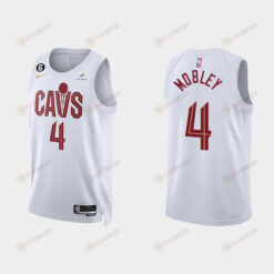 Gold is Back Cleveland Cavaliers 4 Evan Mobley 2022-23 Association Edition White Men Jersey