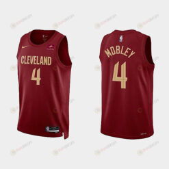 Gold is Back Cleveland Cavaliers 4 Evan Mobley 2022-23 Icon Edition Wine Men Jersey