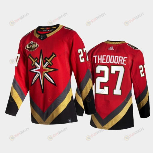 Golden Knights Shea Theodore 2022 All-star Reverse Retro Red Jersey