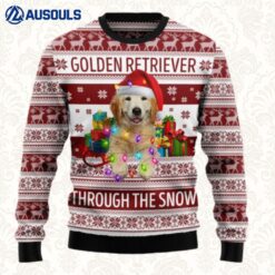 Golden Retriever Through The Snow Ugly Sweaters For Men Women Unisex