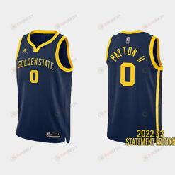 Golden State Warriors 0 Gary Payton II 2022-23 Statement Edition Navy Men Jersey