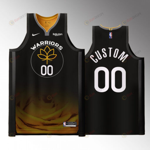 Golden State Warriors 00 Custom Black Jersey 2022-23 City Edition