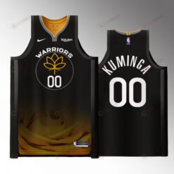 Golden State Warriors 00 Jonathan Kuminga Black Jersey 2022-23 City Edition