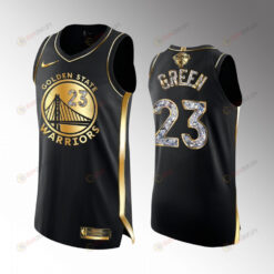 Golden State Warriors 23 Draymond Green 2022 Western Conference Champion Black Jersey Gold Diamond