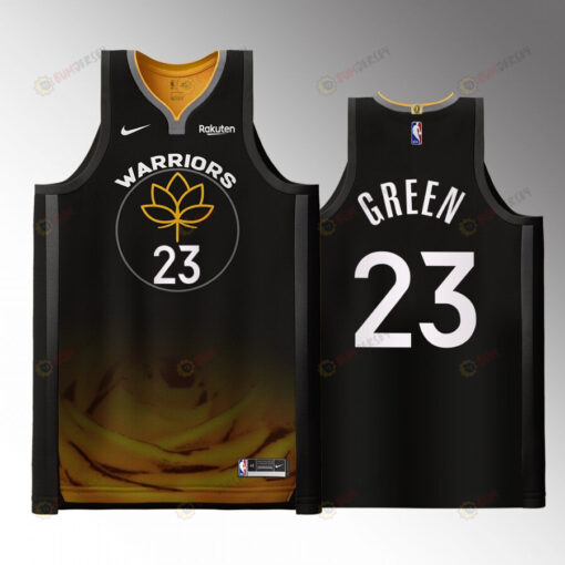 Golden State Warriors 23 Draymond Green Black Jersey 2022-23 City Edition