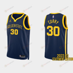 Golden State Warriors 30 Stephen Curry 2022-23 Statement Edition Navy Men Jersey