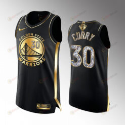 Golden State Warriors 30 Stephen Curry 2022 Western Conference Champion Black Jersey Gold Diamond