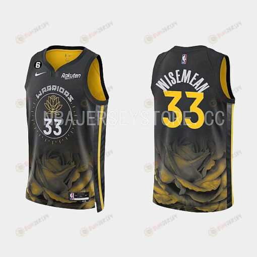 Golden State Warriors 33 James Wiseman 2022-23 City Edition Black Men Jersey