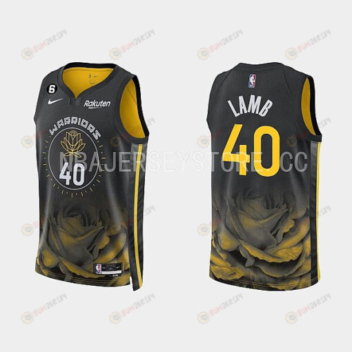 Golden State Warriors 40 Anthony Lamb 2022-23 City Edition Black Men Jersey