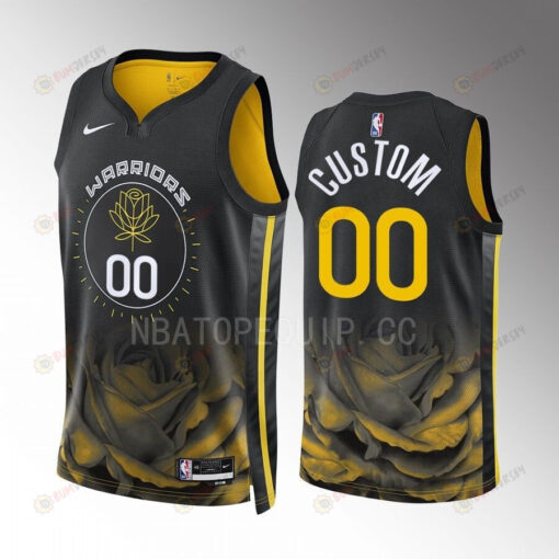 Golden State Warriors Custom 00 2022-23 City Edition Black Men Jersey Swingman