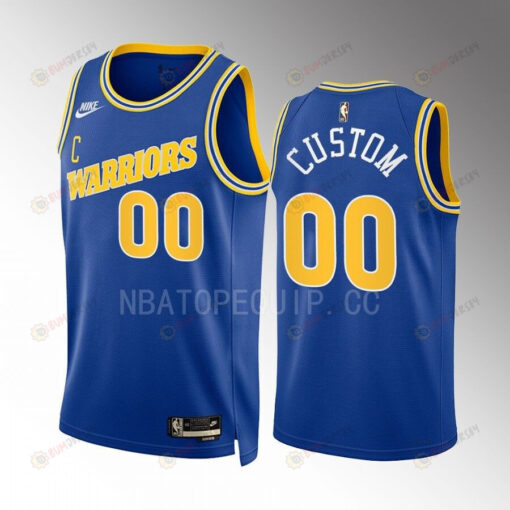 Golden State Warriors Custom 00 2022-23 Classic Edition Blue Men Jersey Swingman