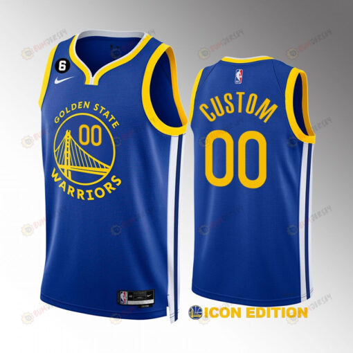 Golden State Warriors Custom 00 2022-23 Icon Edition Royal Jersey Swingman