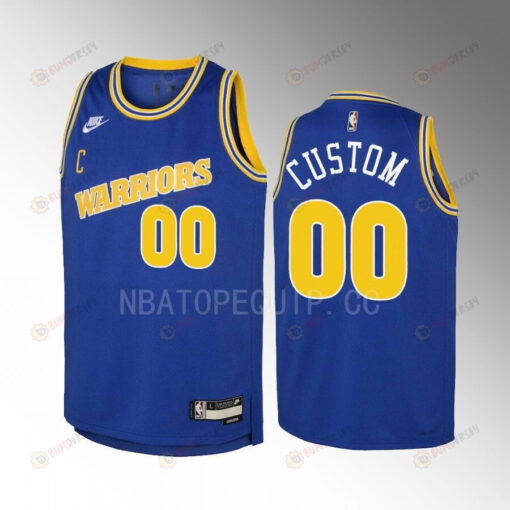 Golden State Warriors Custom 00 Classic Edition Blue Youth Jersey Swingman