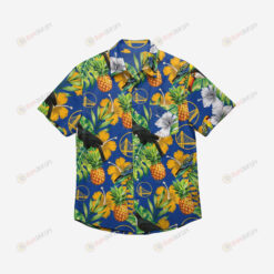 Golden State Warriors Floral Button Up Hawaiian Shirt