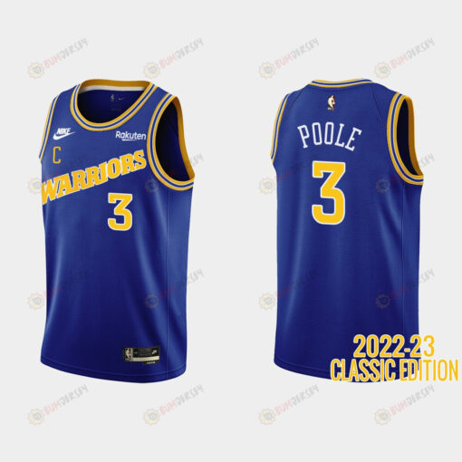 Golden State Warriors Jordan Poole 3 2022-23 Classic Edition Royal Men Jersey