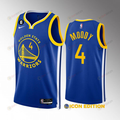 Golden State Warriors Moses Moody 4 2022-23 Icon Edition Royal Jersey Swingman