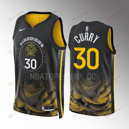 Golden State Warriors Stephen Curry 30 2022-23 City Edition Black Men Jersey Swingman
