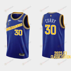 Golden State Warriors Stephen Curry 30 2022-23 Classic Edition Royal Men Jersey