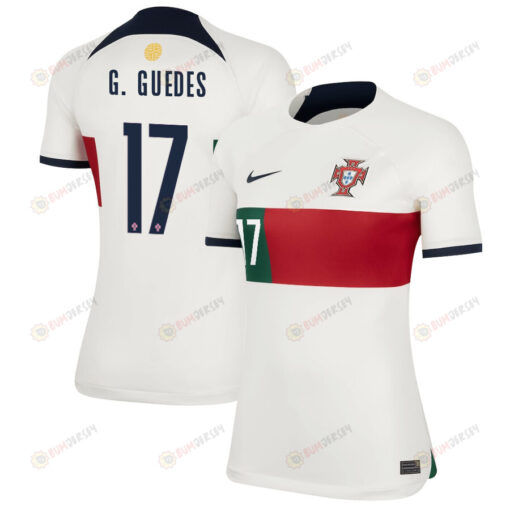 Gon?alo Guedes 17 Portugal National Team 2022-23 Qatar World Cup Women Jersey - Away