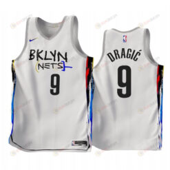 Goran Dragic 2022-23 Brooklyn Nets White 9 City Edition Jersey - Men Jersey